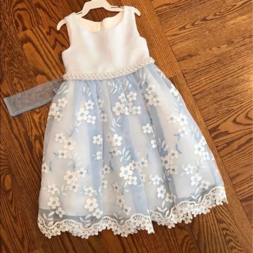 Girls light blue special occasion dress